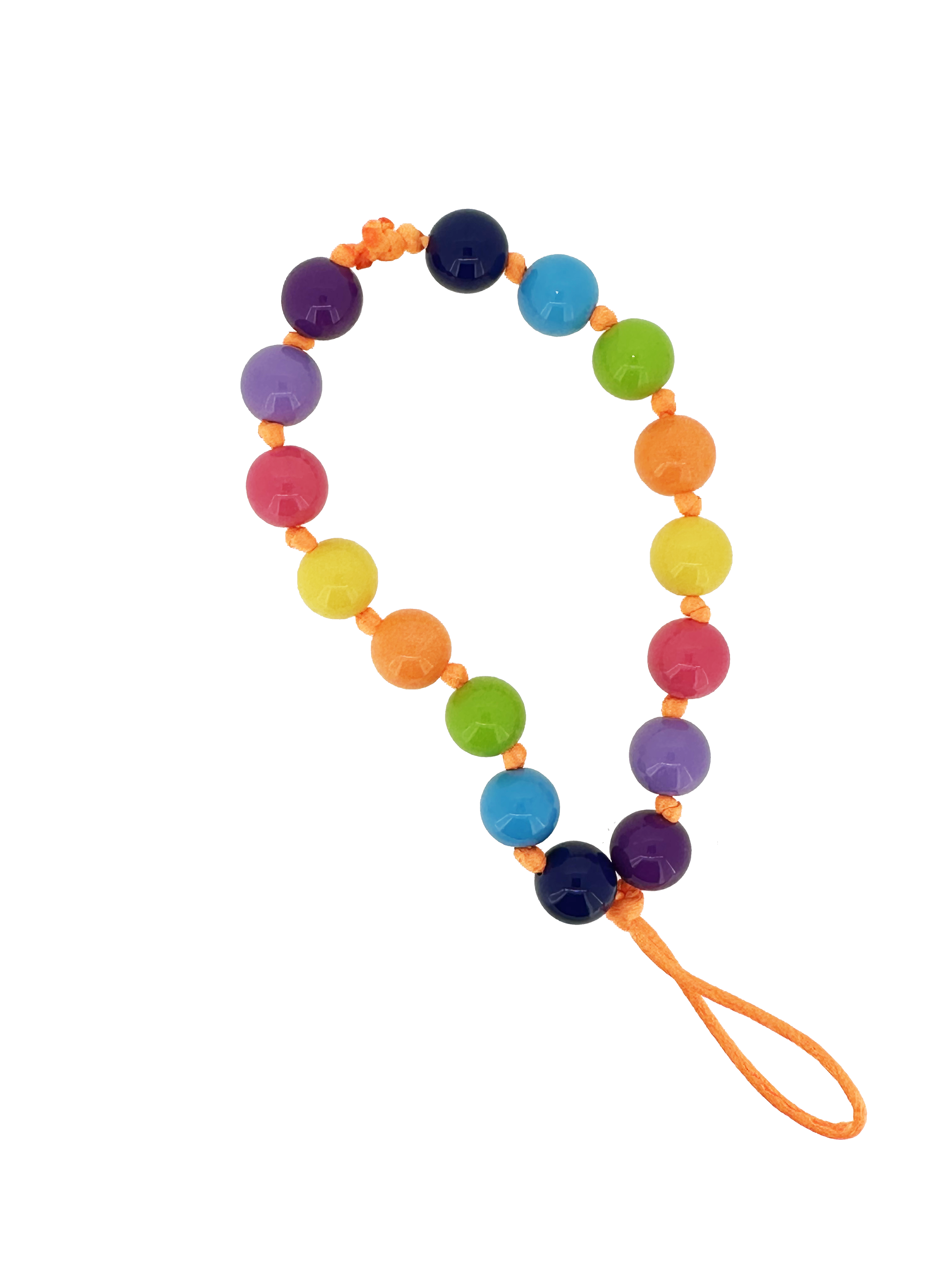 Bracciale porta telefono in perle multicolor