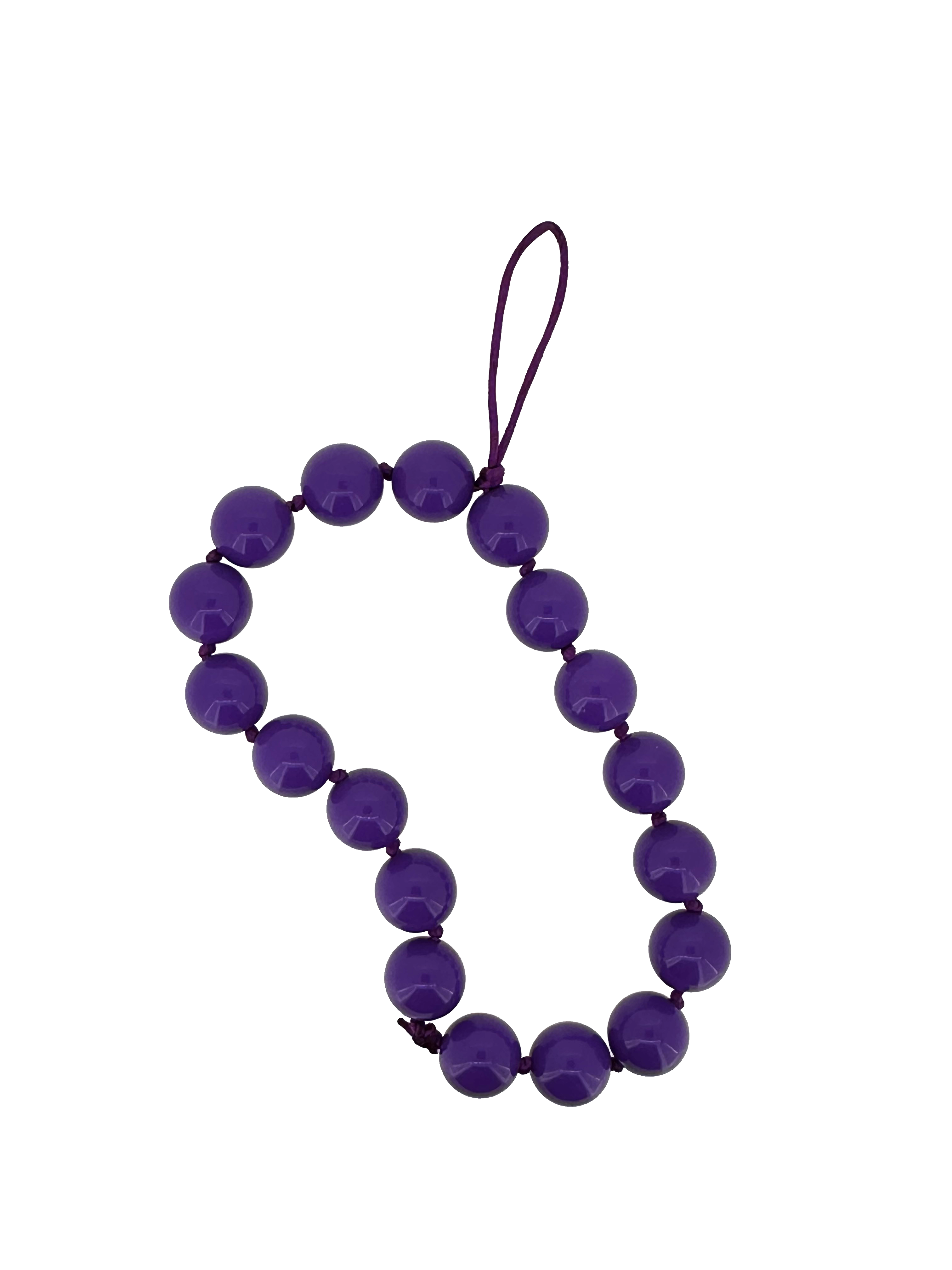 Bracciale porta telefono in perle viola