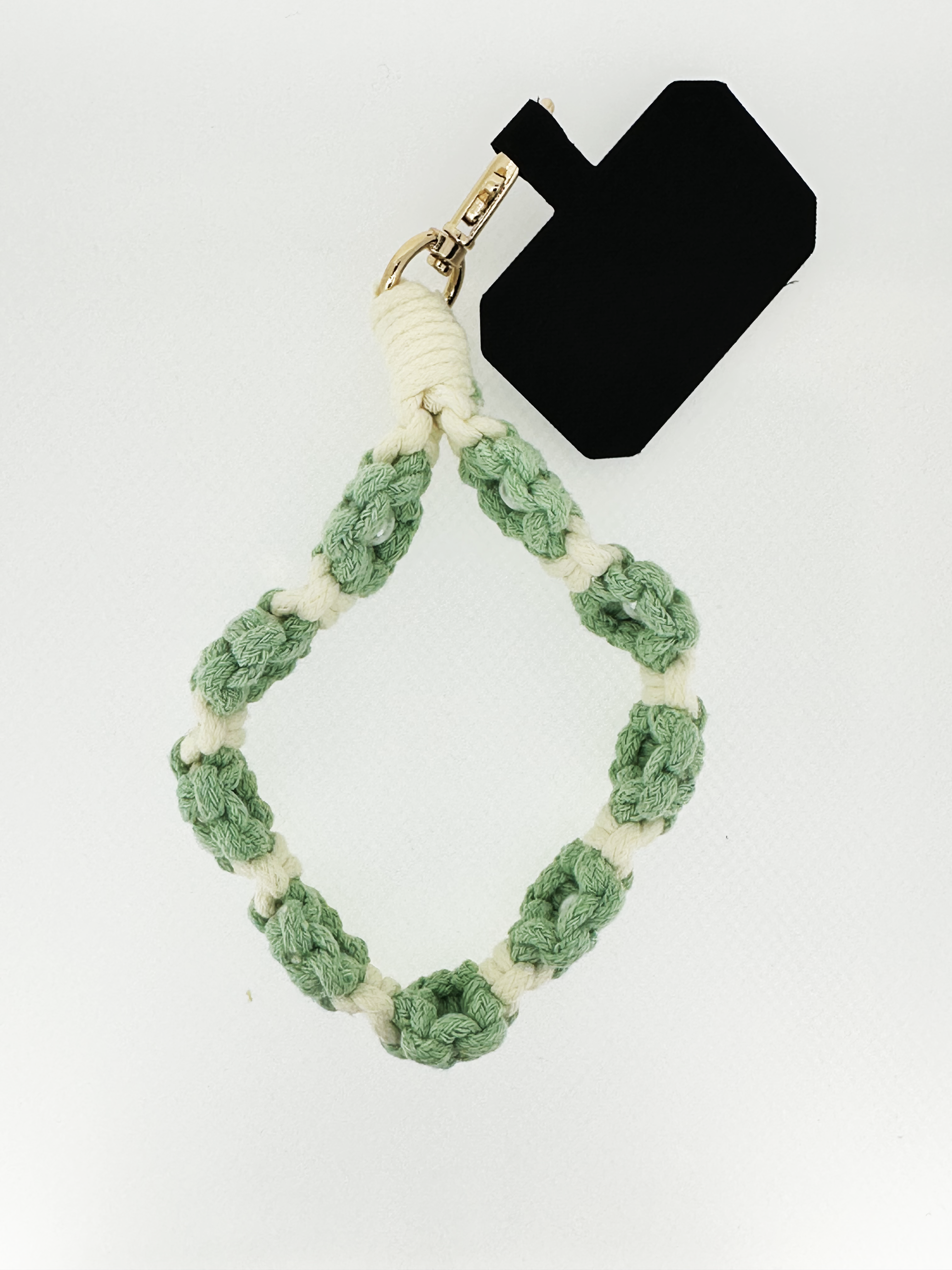 Bracciale porta telefono uncinetto verde