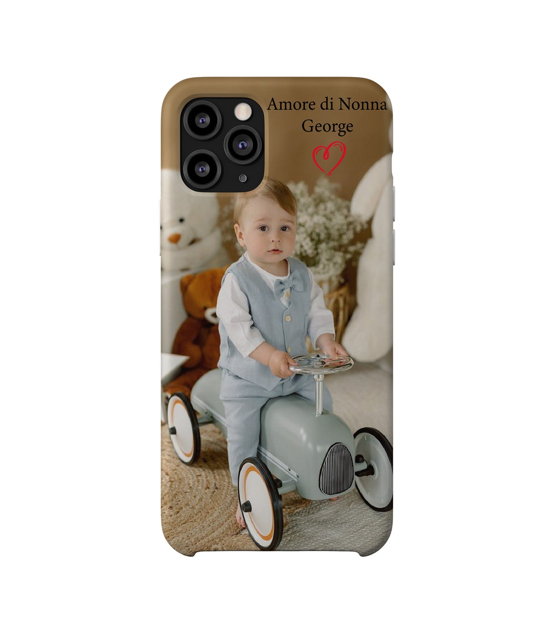 Cover Personalizzata per smartphone - Foto Bimbo + Frase e Cuore - Xiaomi