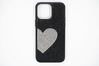 Cover Cristalli Cuore Bianco e Nero - Oppo