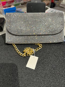 Pochette porta telefono con strass bianca