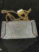 Pochette porta telefono con strass bianca