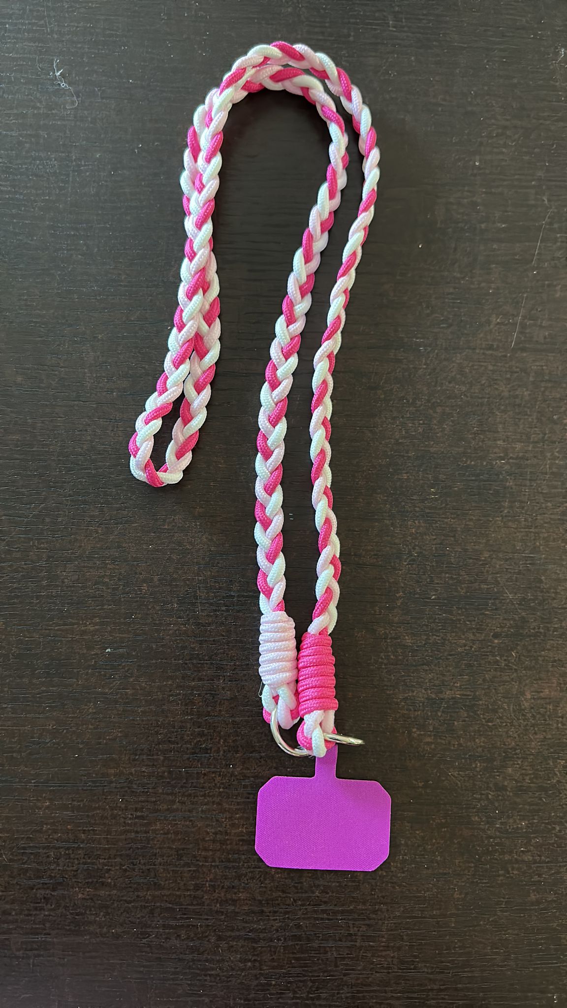 Cordino per Telefono in tessuto treccia fuxia