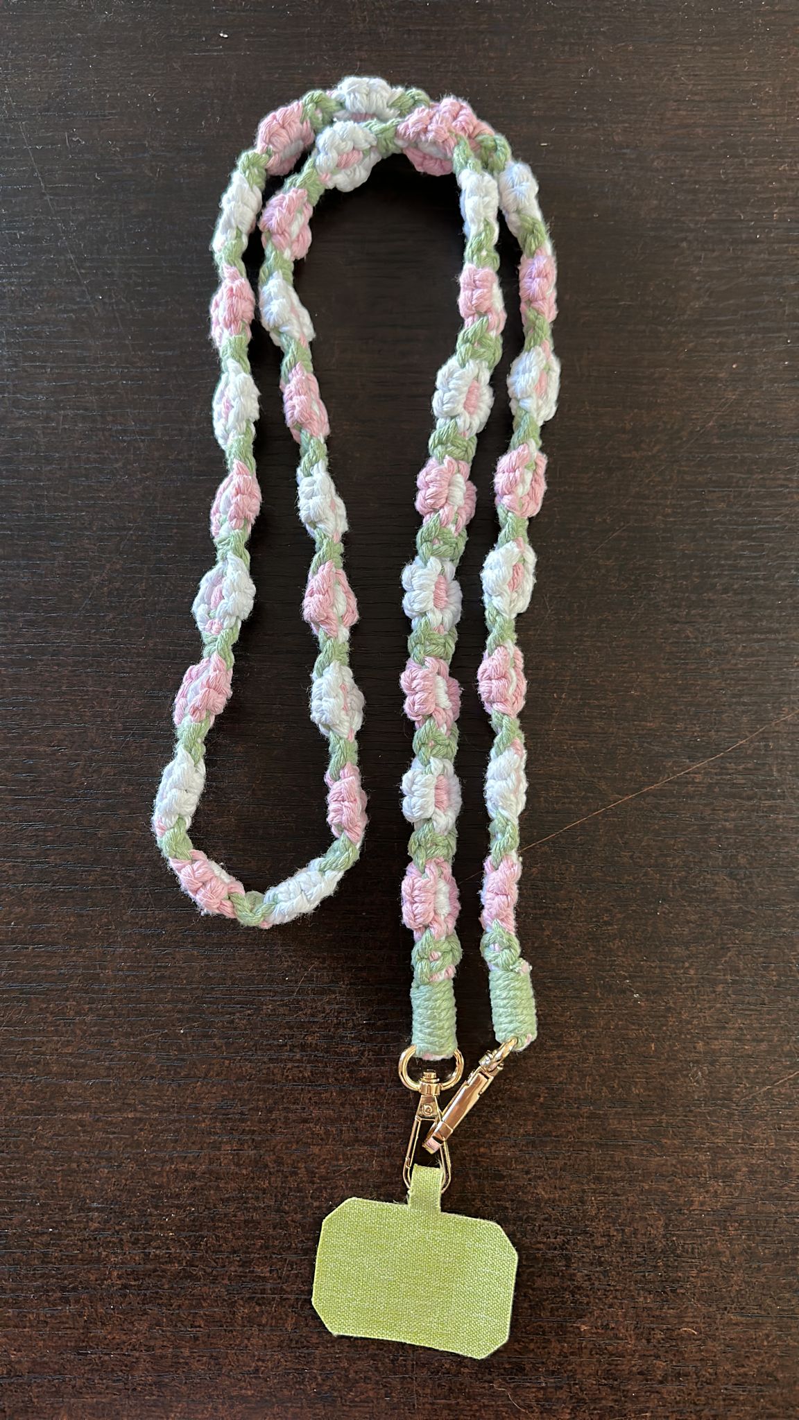 Collana/Tracolla porta telefono uncinetto fiori - Huawei