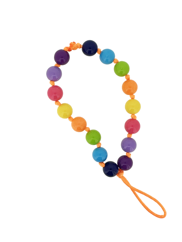 Bracciale porta telefono in perle multicolor