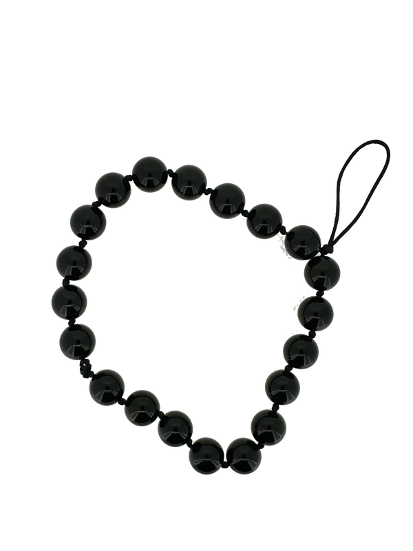 Bracciale porta telefono in perle nere
