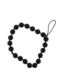 Bracciale porta telefono in perle nere - Oppo