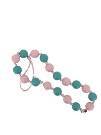 Bracciale porta telefono in perle rosa e tiffany