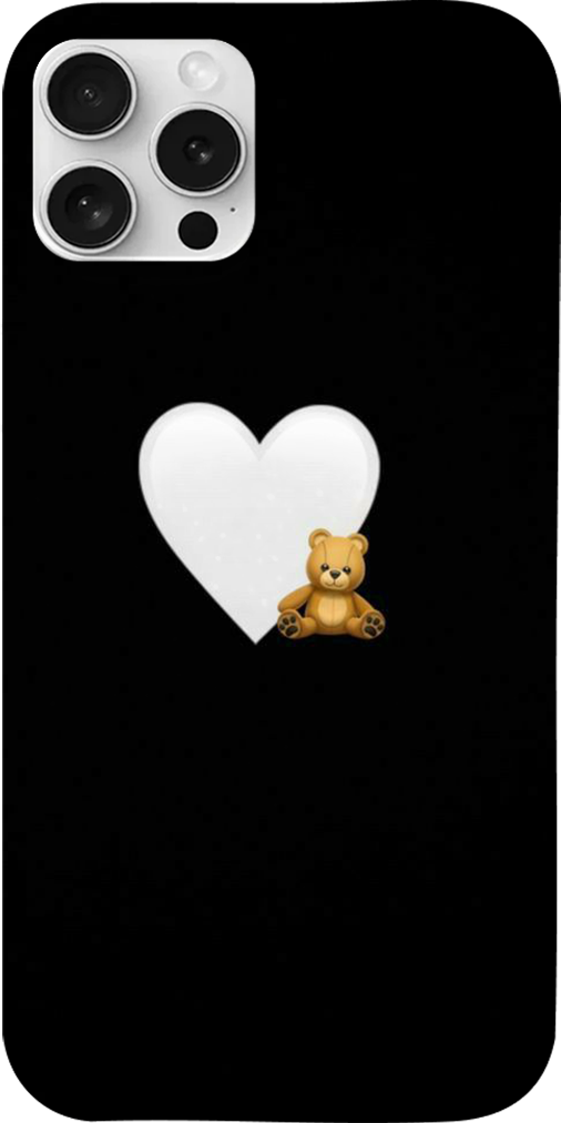 Cover cuore bianco orsetto - Apple