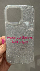Cover Glitter Silver Quote Pop Style per iPhone