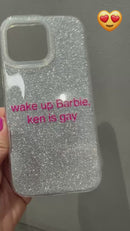 Cover Glitter Silver Quote Pop Style per iPhone
