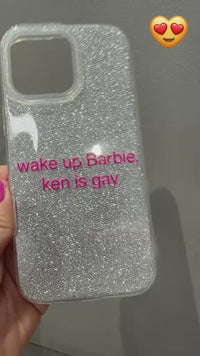 Cover Glitter Silver Quote Pop Style per iPhone
