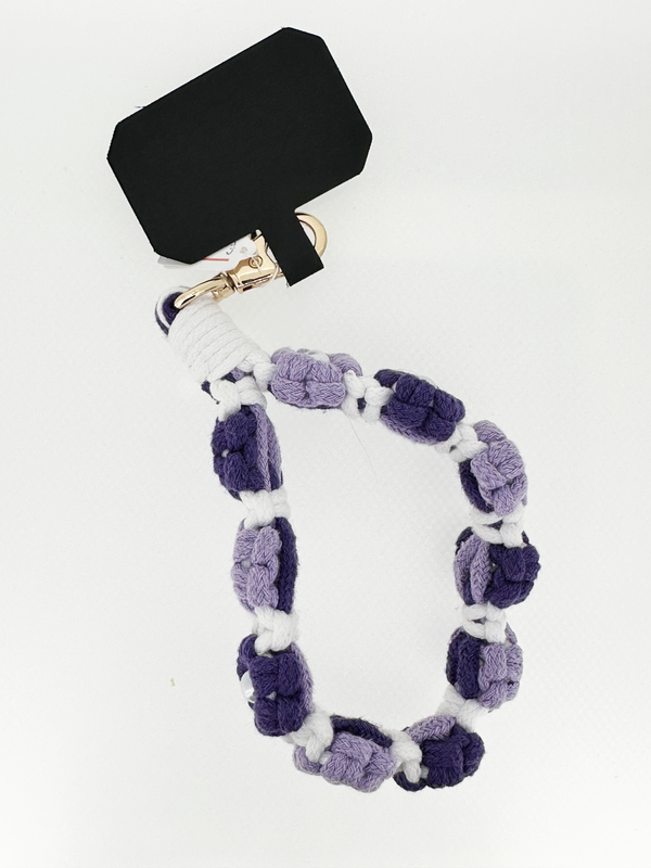 Bracciale porta telefono uncinetto viola
